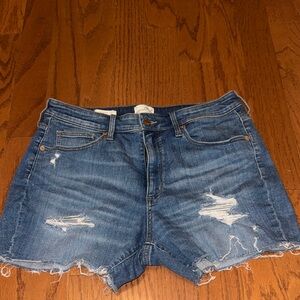 Distressed Blue Denim Women's Shorts